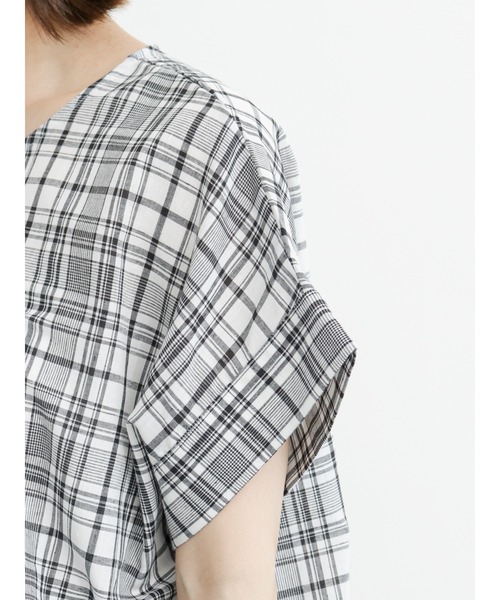 Lugnoncure（ルノンキュール）の「【イージーケア】チェック柄ブラウス（シャツ/ブラウス・レディース・ホワイト/ベージュ/ブルー・ﾌﾘ-）」の9枚目の写真