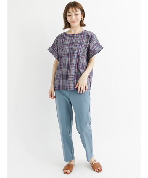 Lugnoncure（ルノンキュール）の「【イージーケア】チェック柄ブラウス（シャツ/ブラウス・レディース・ホワイト/ベージュ/ブルー・ﾌﾘ-）」の13枚目の写真