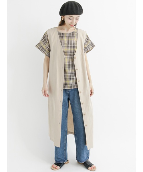 Lugnoncure（ルノンキュール）の「【イージーケア】チェック柄ブラウス（シャツ/ブラウス・レディース・ホワイト/ベージュ/ブルー・ﾌﾘ-）」の12枚目の写真