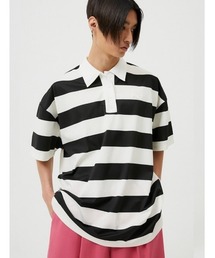 ESC STUDIO | 【ESC STUDIO/イーエスシースタジオ】stripe short sleeve polor shirt/ストライプ 半袖 ポロシャツ オーバーサイズ ボーダーポロシャツ(ポロシャツ)