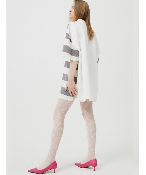 ESC STUDIO（イーエスシースタジオ）の「【ESC STUDIO/イーエスシースタジオ】stripe short sleeve polor shirt/ストライプ 半袖 ポロシャツ オーバーサイズ ボーダーポロシャツ（ポロシャツ・メンズ・ブラック/グレー・ONE SIZE）」の20枚目の写真