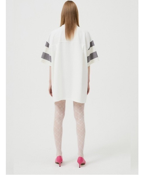 ESC STUDIO（イーエスシースタジオ）の「【ESC STUDIO/イーエスシースタジオ】stripe short sleeve polor shirt/ストライプ 半袖 ポロシャツ オーバーサイズ ボーダーポロシャツ（ポロシャツ・メンズ・ブラック/グレー・ONE SIZE）」の16枚目の写真