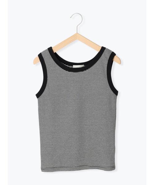 ehka sopo（エヘカソポ）の「細ボーダーリンガータンクトップ（タンクトップ・レディース・グリーン/パープル/ブラウン/ブラック・ﾌﾘ-）」の22枚目の写真