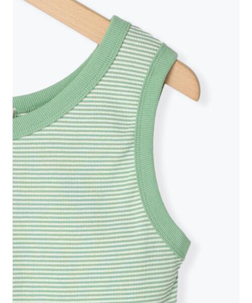 ehka sopo（エヘカソポ）の「細ボーダーリンガータンクトップ（タンクトップ・レディース・グリーン/パープル/ブラウン/ブラック・ﾌﾘ-）」の18枚目の写真