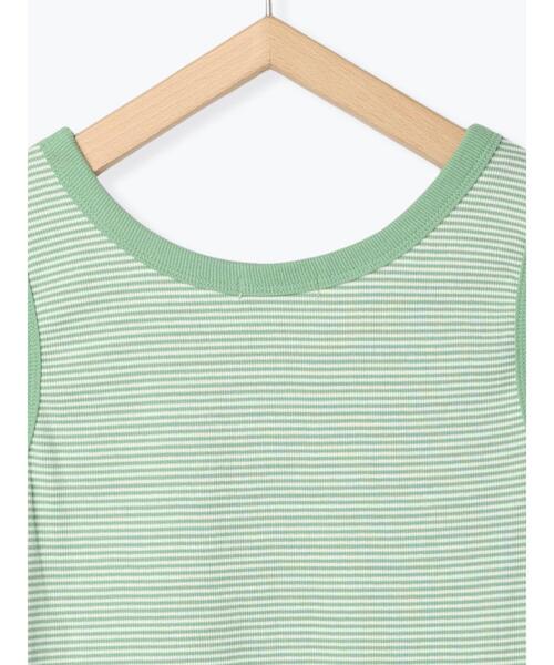 ehka sopo（エヘカソポ）の「細ボーダーリンガータンクトップ（タンクトップ・レディース・グリーン/パープル/ブラウン/ブラック・ﾌﾘ-）」の16枚目の写真