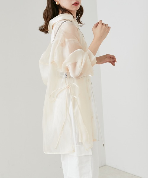 セール】サイドスリットシアーグロスシャツ（シャツ/ブラウス）｜Chico