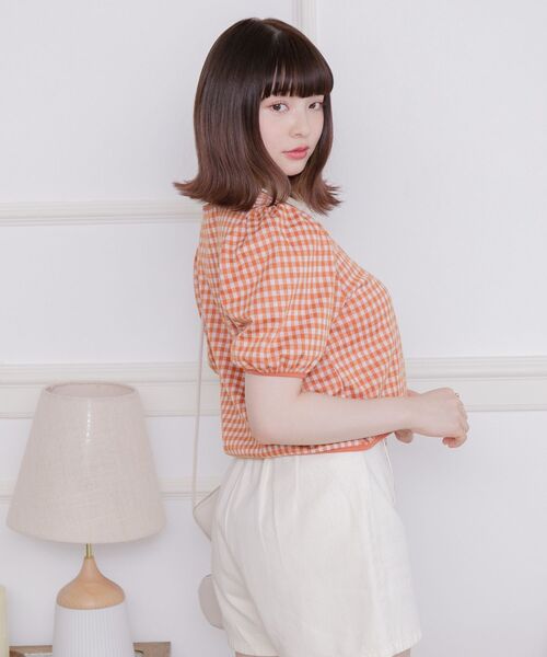 ems excite(エムズエキサイト)の「スクエアギンガムCT(Tシャツ/カットソー・レディース・ホワイト系その他/オレンジ系その他2/グリーン系その他2・FREE)」の13枚目の写真