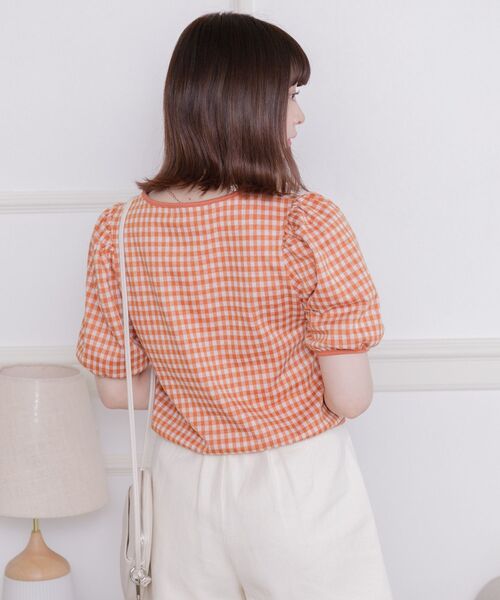 ems excite(エムズエキサイト)の「スクエアギンガムCT(Tシャツ/カットソー・レディース・ホワイト系その他/オレンジ系その他2/グリーン系その他2・FREE)」の14枚目の写真