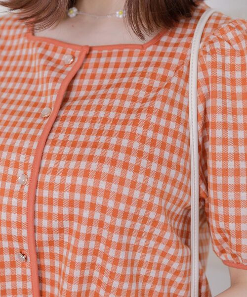 ems excite(エムズエキサイト)の「スクエアギンガムCT(Tシャツ/カットソー・レディース・ホワイト系その他/オレンジ系その他2/グリーン系その他2・FREE)」の15枚目の写真
