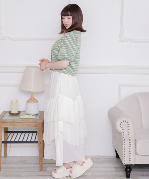 ems excite(エムズエキサイト)の「スクエアギンガムCT(Tシャツ/カットソー・レディース・ホワイト系その他/オレンジ系その他2/グリーン系その他2・FREE)」の6枚目の写真