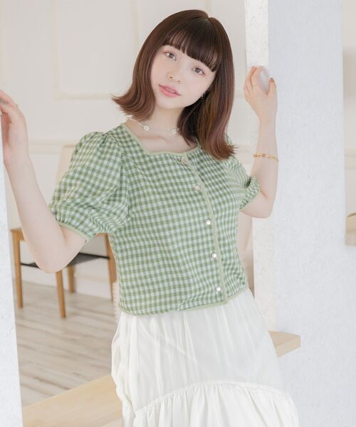 ems excite(エムズエキサイト)の「スクエアギンガムCT(Tシャツ/カットソー・レディース・ホワイト系その他/オレンジ系その他2/グリーン系その他2・FREE)」の8枚目の写真