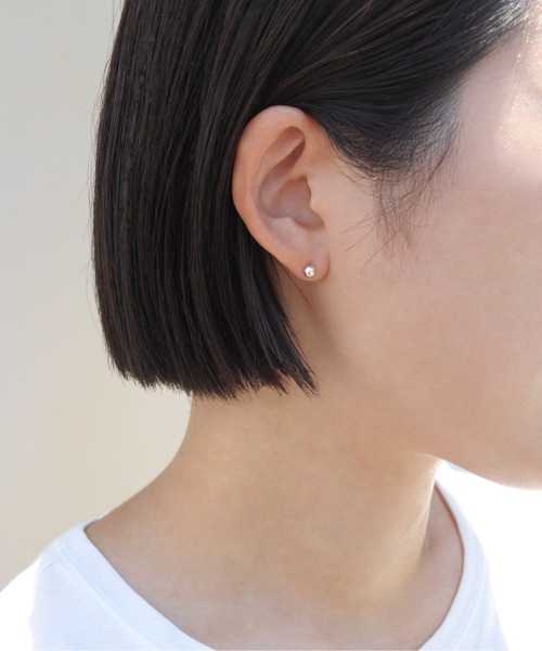 両耳用【 4mm×23mm 】シルバー925 ピアス 925 Silver]四葉のクローバーピアス (2type) 両耳用 韓国