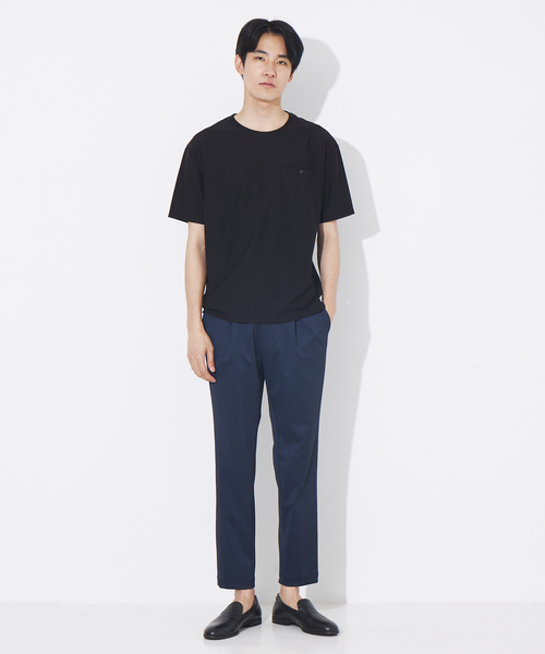 ABAHOUSE(アバハウス)の「カルゼ ワンボタン ポケット カラー Tシャツ(Tシャツ/カットソー・メンズ・ホワイト/グレイッシュブルー/エンジ/ブラック・44/46/48)」の8枚目の写真