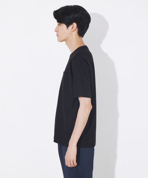 ABAHOUSE(アバハウス)の「カルゼ ワンボタン ポケット カラー Tシャツ(Tシャツ/カットソー・メンズ・ホワイト/グレイッシュブルー/エンジ/ブラック・44/46/48)」の9枚目の写真
