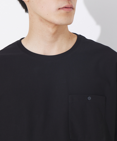 ABAHOUSE(アバハウス)の「カルゼ ワンボタン ポケット カラー Tシャツ(Tシャツ/カットソー・メンズ・ホワイト/グレイッシュブルー/エンジ/ブラック・44/46/48)」の11枚目の写真