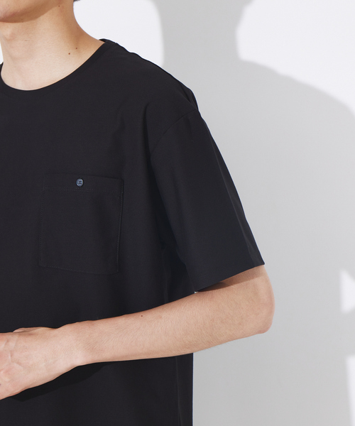 ABAHOUSE(アバハウス)の「カルゼ ワンボタン ポケット カラー Tシャツ(Tシャツ/カットソー・メンズ・ホワイト/グレイッシュブルー/エンジ/ブラック・44/46/48)」の12枚目の写真