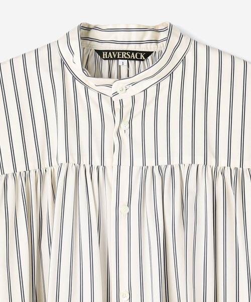 HAVERSACK(ハバーザック)の「HAVERSACK | 〈別注〉ギャザーシャツワンピース STRIPE WOMEN(シャツワンピース・レディース・ホワイト系その他5・1)」の13枚目の写真