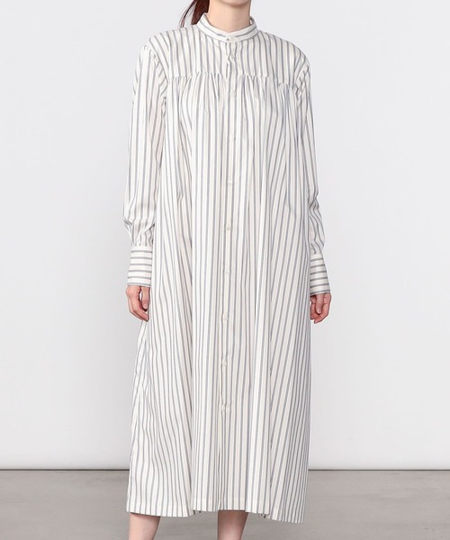 HAVERSACK(ハバーザック)の「HAVERSACK | 〈別注〉ギャザーシャツワンピース STRIPE WOMEN(シャツワンピース・レディース・ホワイト系その他5・1)」の7枚目の写真
