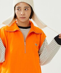 ハーフジップ」に該当するオレンジ/橙色系のファッション通販