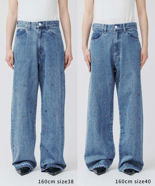 M TO R ムウ　ビジューデニム　36 M TO R（ムウトアール）の「［PANTS］BIJOU STRAIGHT DENIM