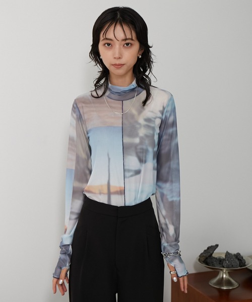 アース柄タートルシアーインナー（Tシャツ/カットソー