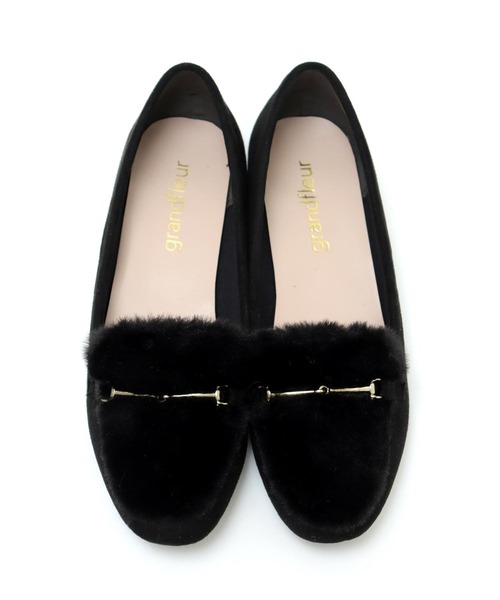 grandfleur（グランドフルール）の「フェイクファーのビット付きフラットローファーパンプス（ローファー・レディース・ブラック/ベージュ/グレイッシュベージュ・22.5cm/23.5cm/24.5cm/23.0cm/24.0cm）」の15枚目の写真