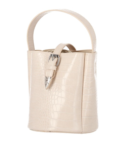 ANAP（アナップ）の「ベルトデザイン筒型バッグ（ショルダーバッグ・レディース・ブラック/オフホワイト/グリーン/モカ・FREE）」の2枚目の写真