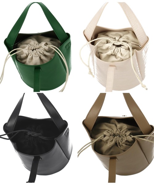 ANAP（アナップ）の「ベルトデザイン筒型バッグ（ショルダーバッグ・レディース・ブラック/オフホワイト/グリーン/モカ・FREE）」の6枚目の写真