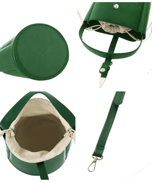 ANAP（アナップ）の「ベルトデザイン筒型バッグ（ショルダーバッグ・レディース・ブラック/オフホワイト/グリーン/モカ・FREE）」の9枚目の写真