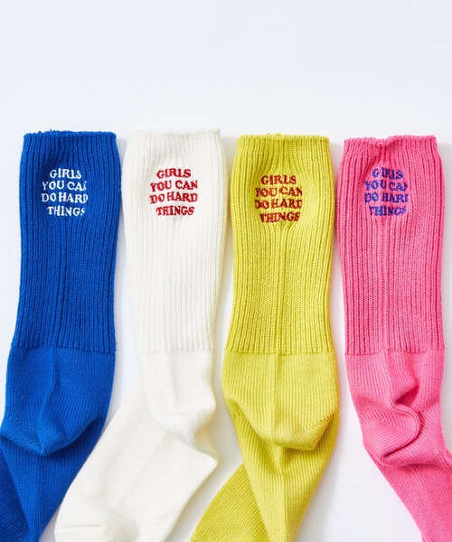 CIAOPANIC TYPY(チャオパニックティピー)の「【靴下屋×TYPY】刺繍ベタクルーソックス(ソックス/靴下・レディース・オフホワイト/ブルー/ピンク/ライム・ONE SIZE)」の19枚目の写真