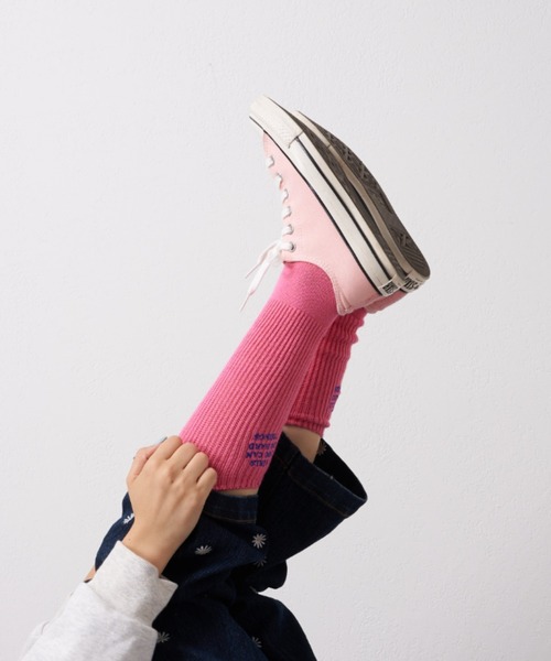 CIAOPANIC TYPY(チャオパニックティピー)の「【靴下屋×TYPY】刺繍ベタクルーソックス(ソックス/靴下・レディース・オフホワイト/ブルー/ピンク/ライム・ONE SIZE)」の16枚目の写真