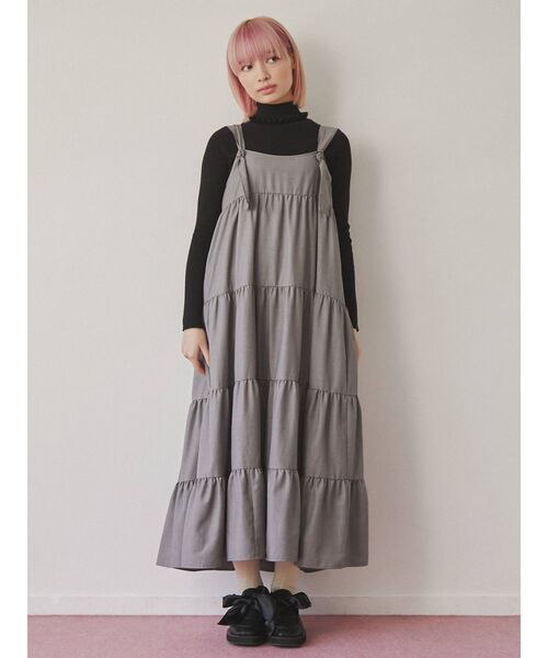 merry jenny（メリージェニー）の「knot strapティアードワンピース（ワンピース・レディース・ブラック/グレー/アイボリー・FREE）」の11枚目の写真