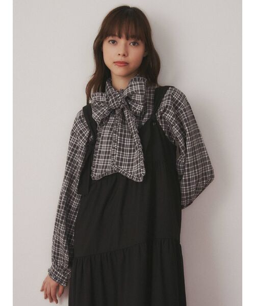 merry jenny（メリージェニー）の「knot strapティアードワンピース（ワンピース・レディース・ブラック/グレー/アイボリー・FREE）」の16枚目の写真