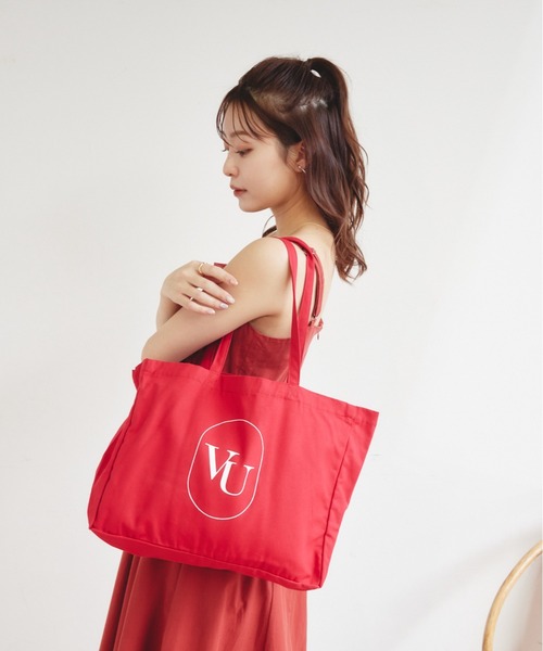 VANNIE U（ヴァニーユー）の「オーバルロゴトートバッグ/推しトート/ダブルポケット付（トートバッグ・レディース・グリーン/レッド/ピンク/イエロー/オレンジ/パープル/アイボリー/ブラック/ブルー・FREE）」の8枚目の写真