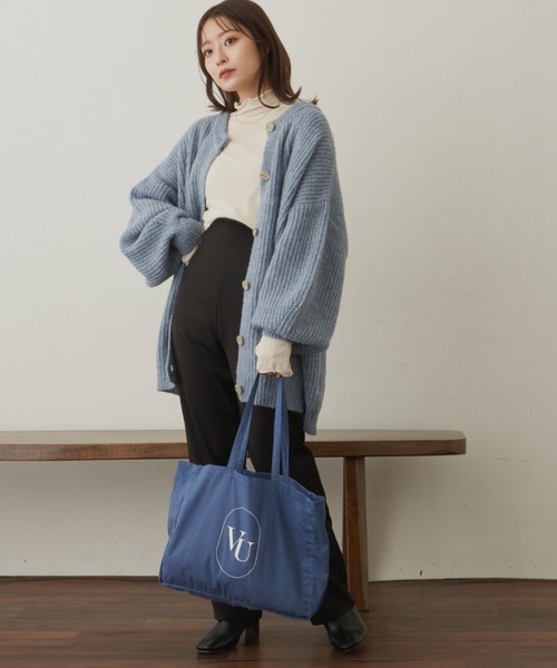 VANNIE U（ヴァニーユー）の「オーバルロゴトートバッグ/推しトート/ダブルポケット付（トートバッグ・レディース・グリーン/レッド/ピンク/イエロー/オレンジ/パープル/アイボリー/ブラック/ブルー・FREE）」の11枚目の写真