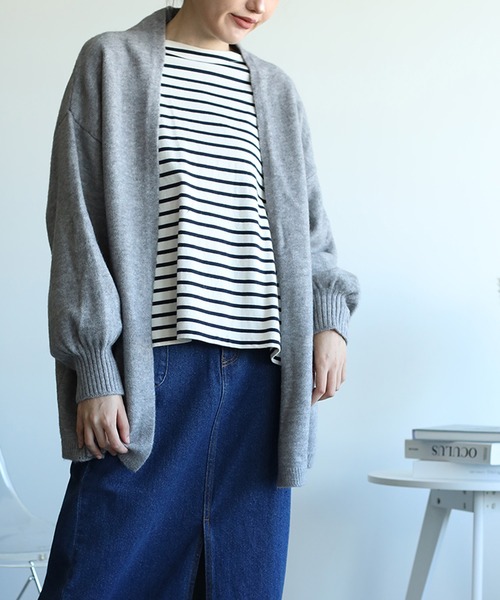 aimoha(アイモハ)の「シンプルチュニックトッパー カーディガン(カーディガン/ボレロ・レディース・ホワイト/ベージュ/ブラック/チョコ/グレー・FREE)」の3枚目の写真