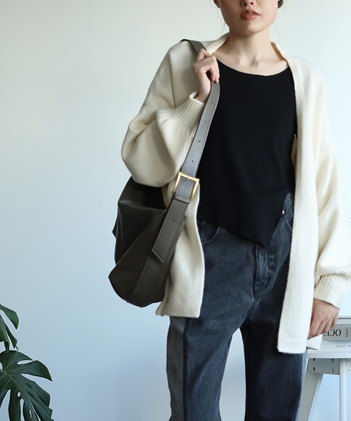 aimoha(アイモハ)の「シンプルチュニックトッパー カーディガン(カーディガン/ボレロ・レディース・ホワイト/ベージュ/ブラック/チョコ/グレー・FREE)」の1枚目の写真
