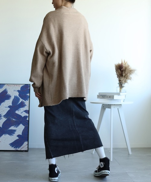 aimoha(アイモハ)の「シンプルチュニックトッパー カーディガン(カーディガン/ボレロ・レディース・ホワイト/ベージュ/ブラック/チョコ/グレー・FREE)」の18枚目の写真