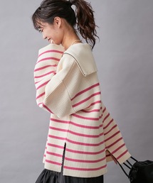 CIAOPANIC TYPY | 【willow】ボーダーセーラーZIPプルオーバー(ニット/セーター)