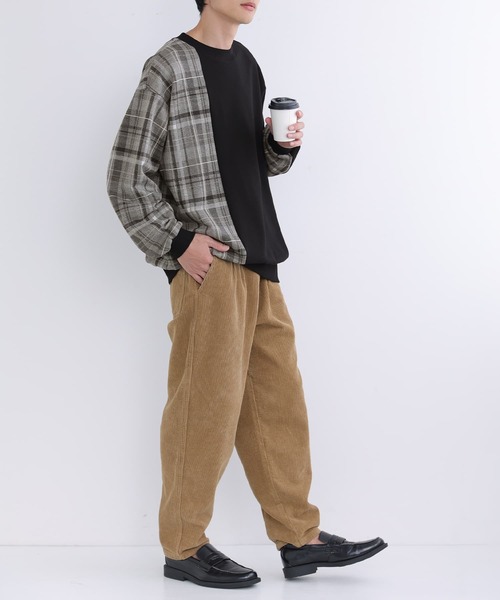 osharewalker(オシャレウォーカー)の「【廃盤】『チェック柄アシメ切替スウェット』(スウェット・メンズ・ブラック/カーキ・3/2)」の12枚目の写真