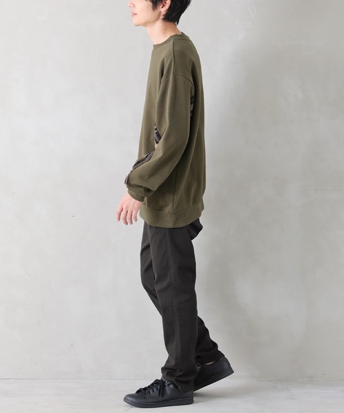 osharewalker(オシャレウォーカー)の「【廃盤】『チェック柄アシメ切替スウェット』(スウェット・メンズ・ブラック/カーキ・3/2)」の5枚目の写真