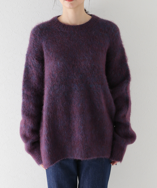 TELA（テラ）の「【TELA /テラ】モヘアクルーKN：ニット（ニット/セーター・レディース・パープル・LARGE）」の3枚目の写真