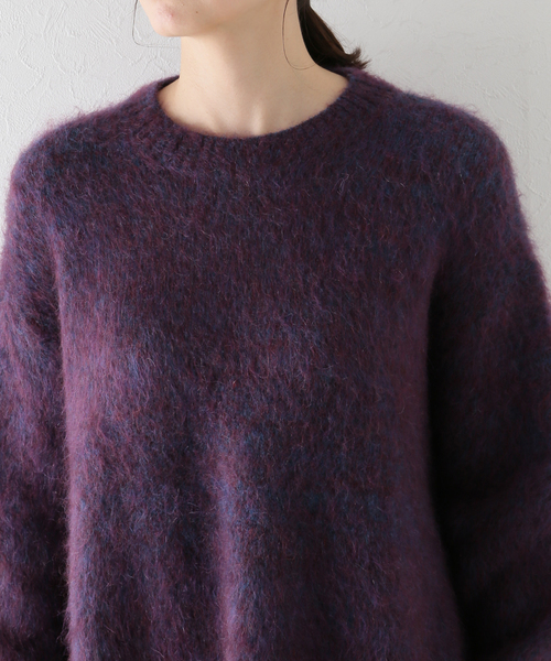TELA（テラ）の「【TELA /テラ】モヘアクルーKN：ニット（ニット/セーター・レディース・パープル・LARGE）」の10枚目の写真