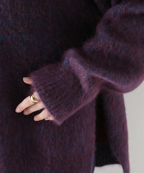 TELA（テラ）の「【TELA /テラ】モヘアクルーKN：ニット（ニット/セーター・レディース・パープル・LARGE）」の2枚目の写真