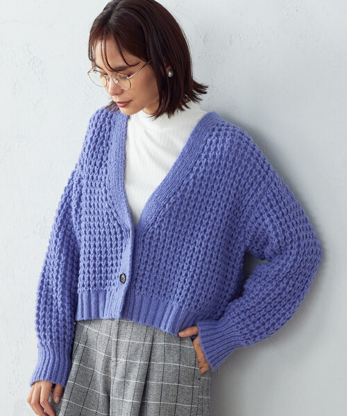 COMME CA ISM（コムサイズム）の「ワッフル編み カーディガン