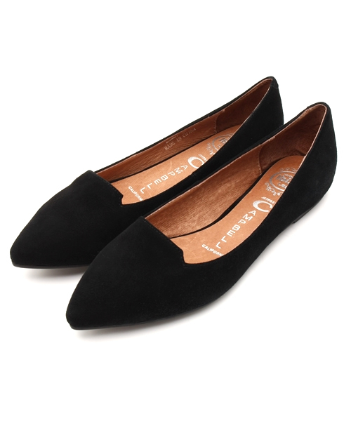 Jeffrey Campbell（ジェフリーキャンベル）の「スエードポインテッドフラットシューズ（バレエシューズ・レディース・ブラック/ブルー/オレンジ/グリーン/ワイン・37/36/38/39/35）」の2枚目の写真
