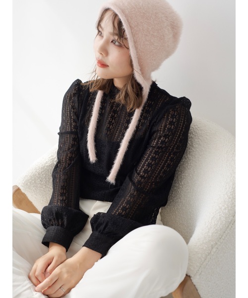 JUMELLE（ジュメロ）の「シアーレーストップ（その他トップス・レディース・ブラック/クリーム・FREE）」の2枚目の写真