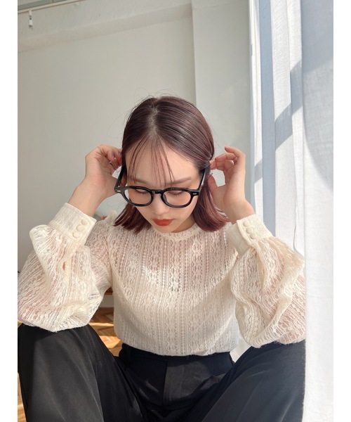 JUMELLE（ジュメロ）の「シアーレーストップ（その他トップス・レディース・ブラック/クリーム・FREE）」の4枚目の写真