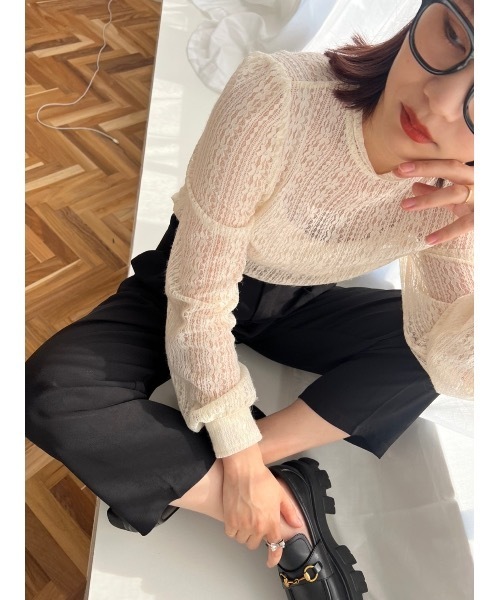 JUMELLE（ジュメロ）の「シアーレーストップ（その他トップス・レディース・ブラック/クリーム・FREE）」の6枚目の写真