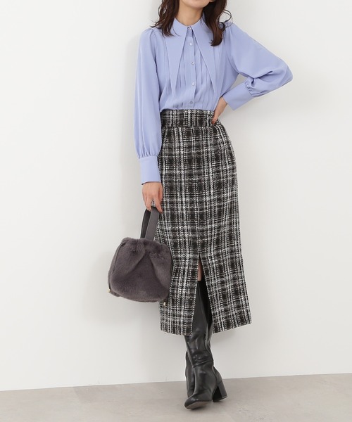 N.(N. Natural Beauty Basic)(エヌエヌナチュラルビューティーベーシック)の「【S Size Line】◆ロービングツイードタイトスカート(スカート・レディース・ベージュ/グリーン/グレー・SMALL/MEDIUM)」の3枚目の写真